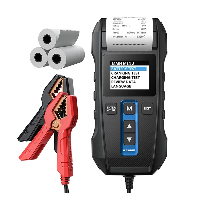 Testeur Batterie Voiture Topdon BT300P 12V 24V - Professionnel, Analyseur de Batterie avec Imprimante Intégrée