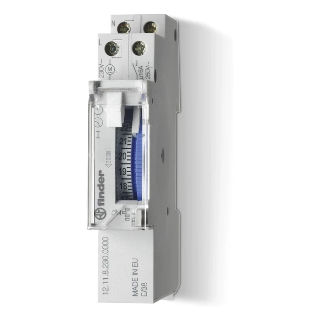 Interrupteur Horaire 24H Mécanique 1 NO 16A 230V avec Réserve - Finder 121182300000