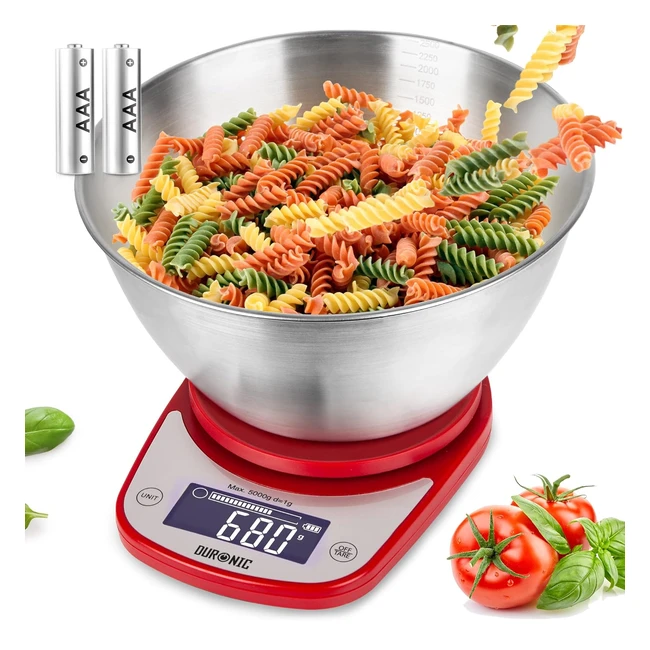 Duronic KS5000RDSS Digital Kitchen Scales | 5kg Capacity | 1g Precision