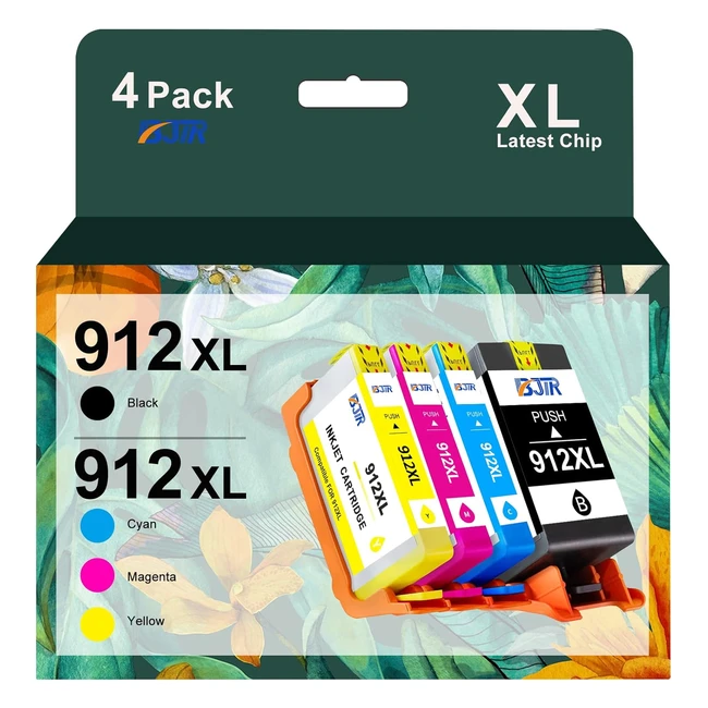 BJTR 912XL Ink Cartridges Multipack for HP OfficeJet 8010-8018, Pro 8020-8025, 8030 - 4 Pack