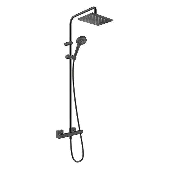 Hansgrohe Vernis Shape Shower System 230 - 1 Spray Watersaving - Matt Black