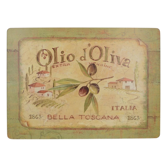 Manteles de Tapas Creativas Extragrande Olio d Oliva de Corcho - Juego de 4