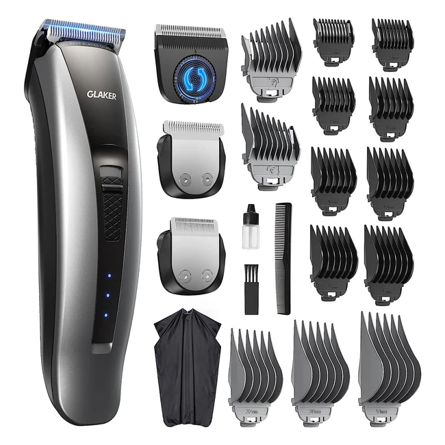 Glaker Hair Clippers for Men - Cordless 3 in 1 Trimmer with 13 Guards Turbo Mot