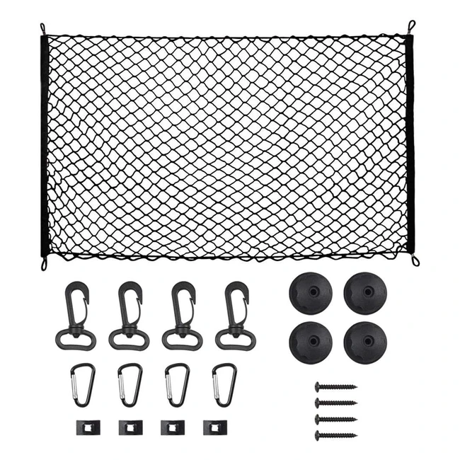 Filet de rangement pour coffre de voiture OTUAYAUTO - Nylon élastique - Convient à la plupart des coffres de voitures
