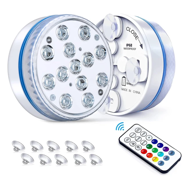 Pecosso Submersible LED Lights - Waterproof Pond Lights with 13 LED Beads - Brig