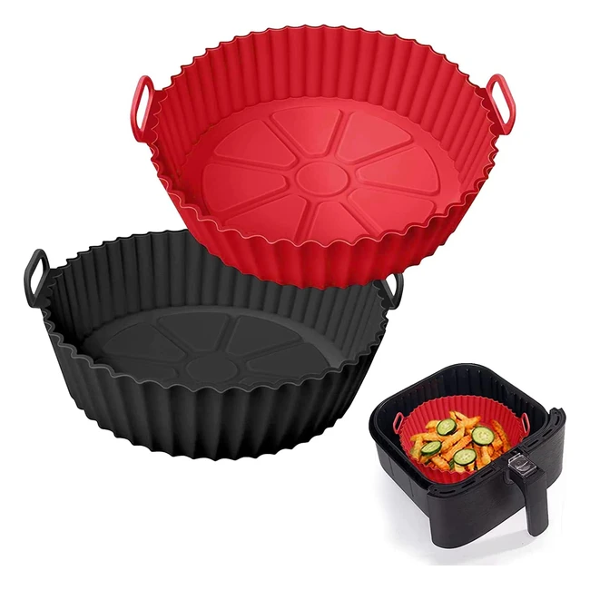 2pack Air Fryer Silicone Liners - Food Safe - Reusable - Top 8in Bottom 68in