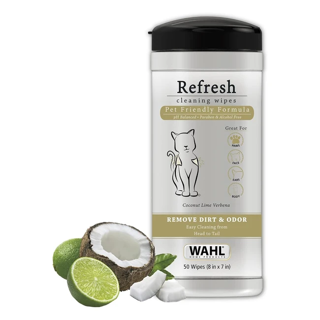 Wahl Refresh Grooming Pet Wipes - Paraben Free, Alcohol Free, Deodorising, Cleansing Wet Wipes for Pets