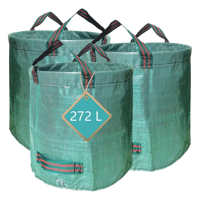 Heavy Duty Garden Waste Bags - Reusable  Foldable - 3 Pack