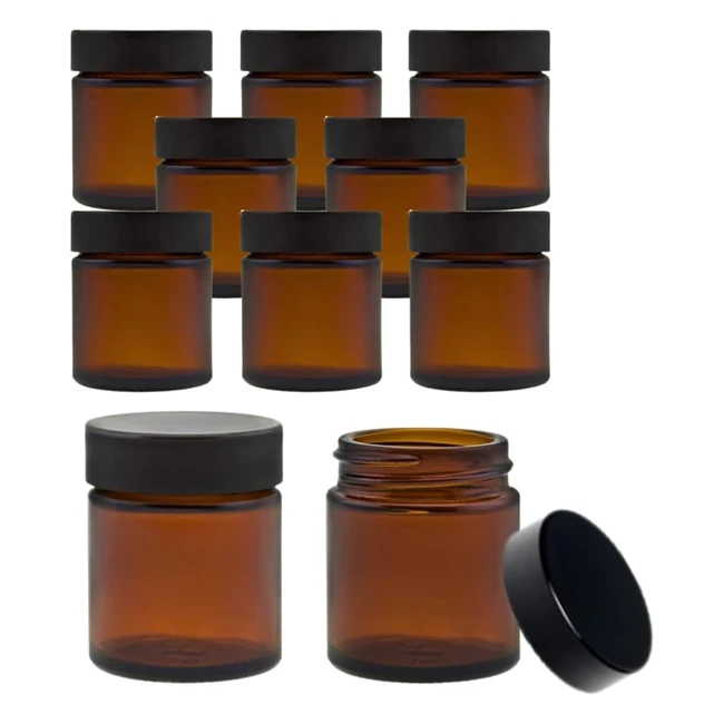 Viva Haushaltswaren10Tiegel - Piccole in Vetro 30ml - Unguento Tiegelcrema - Marrone con Etichette