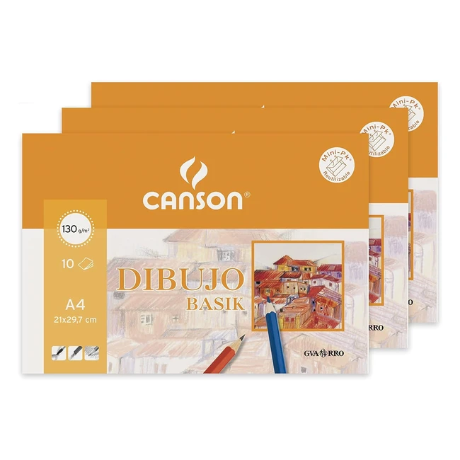 Canson A4 Mini Pack - 10 Sheets - Basik Drawing 130g