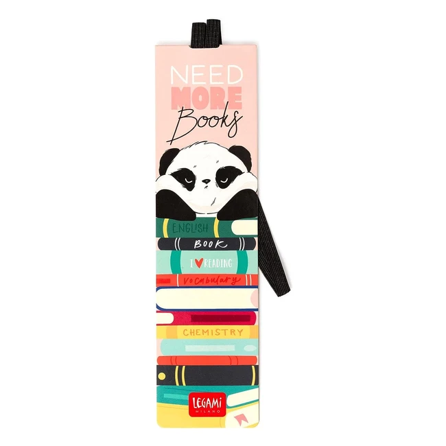 Marque-page Legami thème panda, élastique, 47 x 175 cm, papier certifié FSC