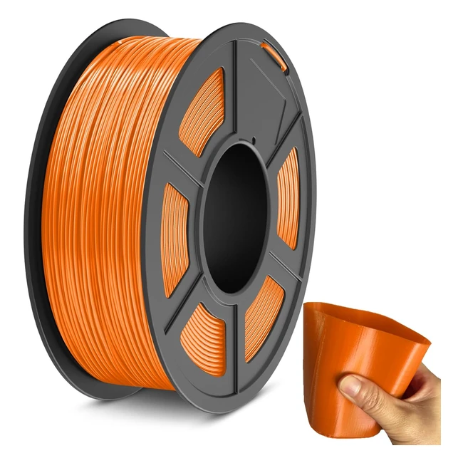 Filament TPU Sunlu 1kg Flexible 95A pour Imprimante 3D - Dimension Précise 003mm - Bobine 1kg/22lbs - Orange