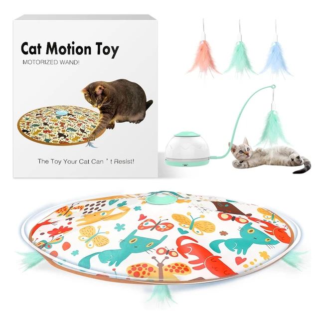 Jouet interactif pour chat Lewondr en ABS - Flèche, plumes, boule rotative - 4 vitesses avec LED - Entraînement et exercice pour animaux de compagnie