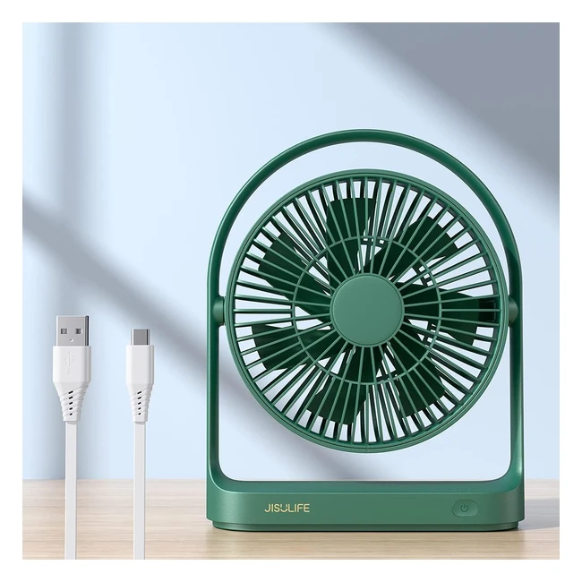 Ventilatore da scrivania Jisulife USB con 4 velocità - Silenzioso e portatile