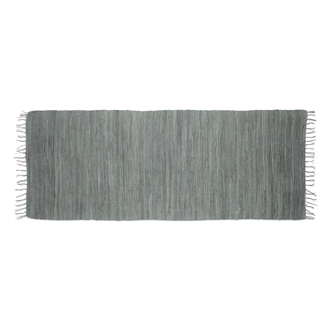 Alfombra de pasillo Relaxdays gris 80x200 cm 100 algodn con flecos