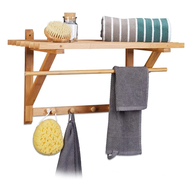 Toallero de Pared Relaxdays de Bambú Natural - Ordena y Ahorra Espacio