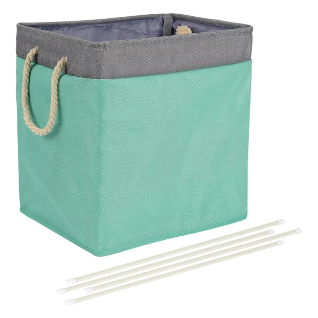 Panier à linge pliable en tissu Amazon Basics - Couleur jade - 406 x 33 x 436 cm