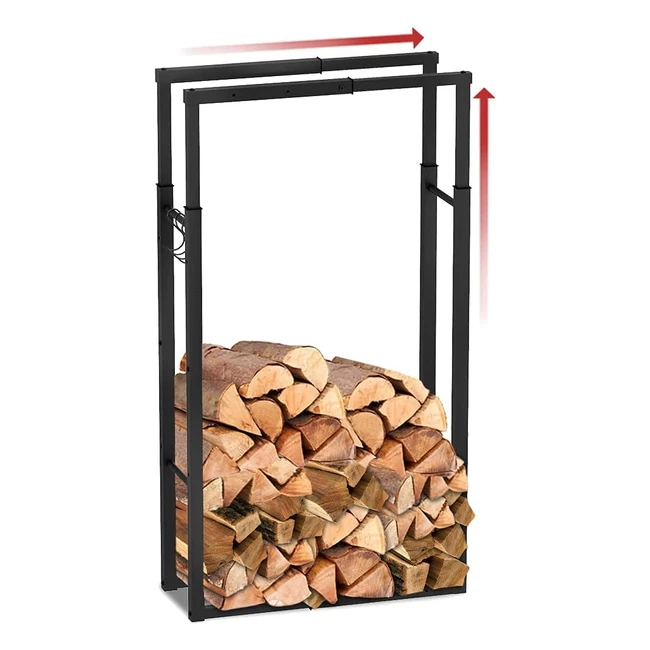 Legnaia da esterno Vounot in metallo 65x25x150 cm - Nero