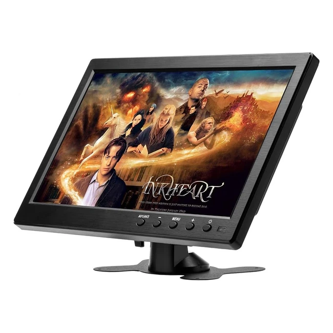 Podofo Écran 101 pouces LCD HD Portable - Résolution 1024x600 - Ports VGA/HDMI/BNC/USB - Idéal pour Caméra de Sécurité/Jeux