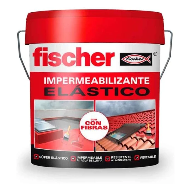 Pintura Impermeabilizante Fischer 5kg Rojo - Resistente al Agua y Exteriores