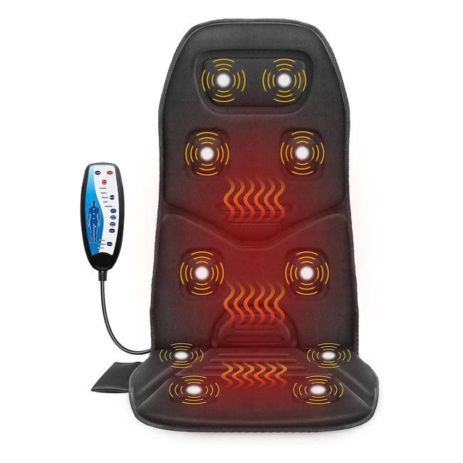 Comfier Back Massager with Heat - Massage Chair with 10 Vibration Motors - Relie