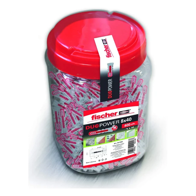 Tacos Fischer 557384 Gris/Rojo 8x40 - Gran Adaptabilidad y Cargas