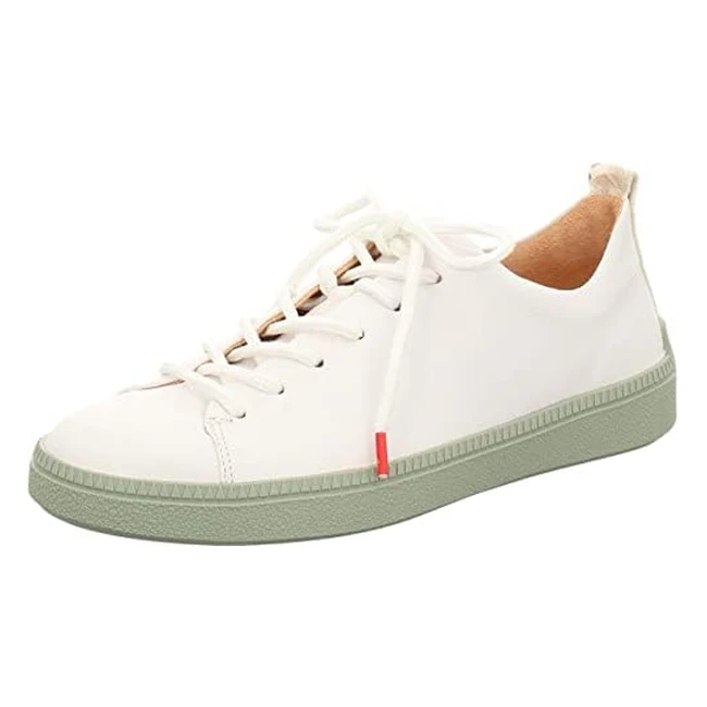 think turna1050 bianco bosco42 eu - Damen Sneaker aus glattem Leder mit Schnru