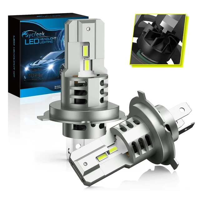 Ampoules H4 LED Anti Erreur 2023 - 65W 22000 lm 6500K Blanc Froid - Phares Avant de Voiture - Rechange pour Lampes Halogènes et Xénon - 2 Pièces