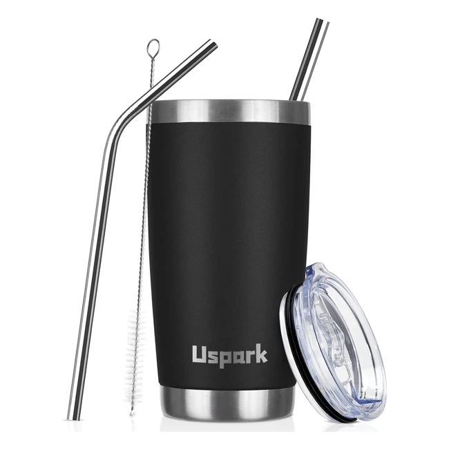 Premium Stainless Steel Tumbler - usparkmc 20oz - Double Wall Insulated - Hot & Cold - BPA Free