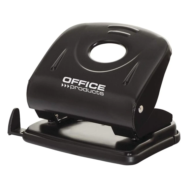 Perforatrice fino a 30 fogli - Meccanismo e alloggiamento in metallo - Braccio in plastica ABS - Colore nero - Tappo antiscivolo