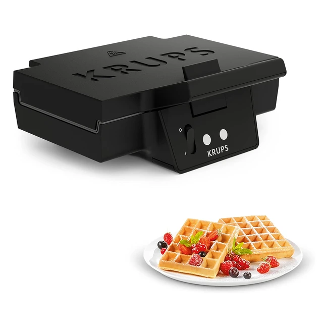 Krups FDK252 Waffeleisen - 2 dicke Waffeln, Antihaftbeschichtung, tiefe Platten