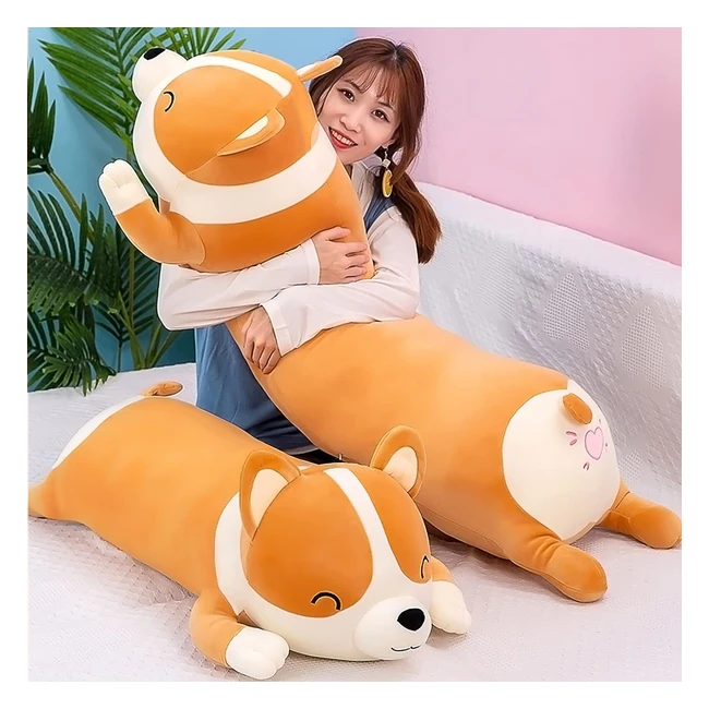 Snowolf Oreiller Peluche Shiba Inu Corgi Akita 120cm - Doux et Confortable - Cadeau pour Filles et Garçons