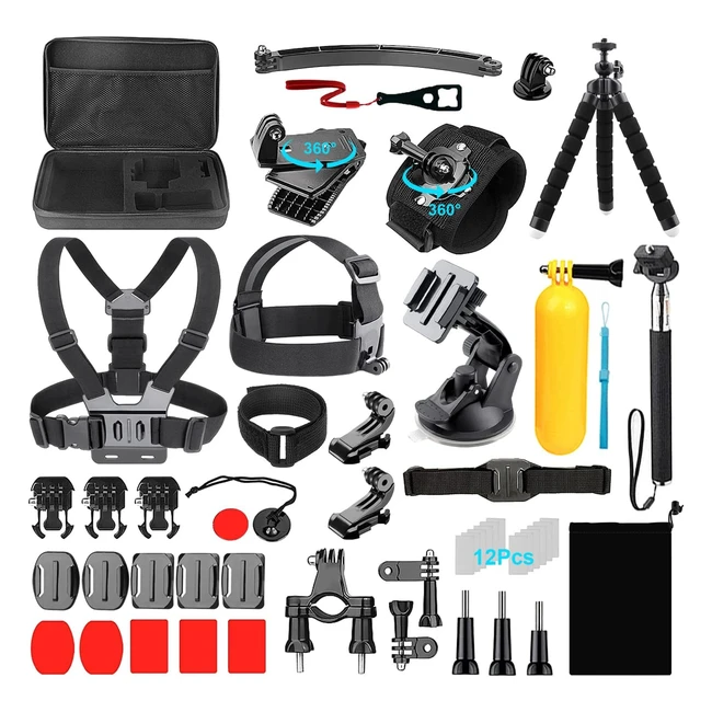 Accessoires pour caméra d'action GoPro CIFOTTO 50in1 - Compatible avec GoPro Hero 11 10 9 8 7 6 - Max Insta360 SJ6000 SJ5000 DJI Osmo Action Cam DBPOWER Akaso