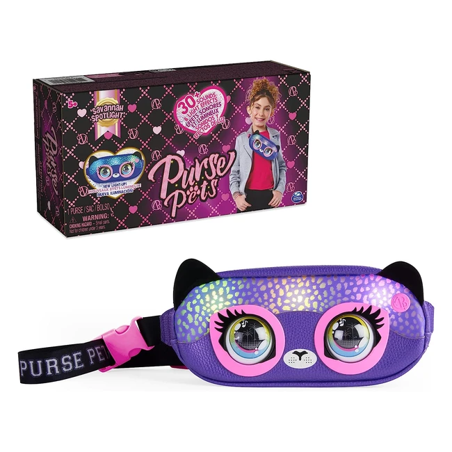 Purse Pets Savannah Spotlight Belt Bag - Interactive Pet Toy and Crossbody Purse - Over 30 Sounds and Light Effects - Ages 5+