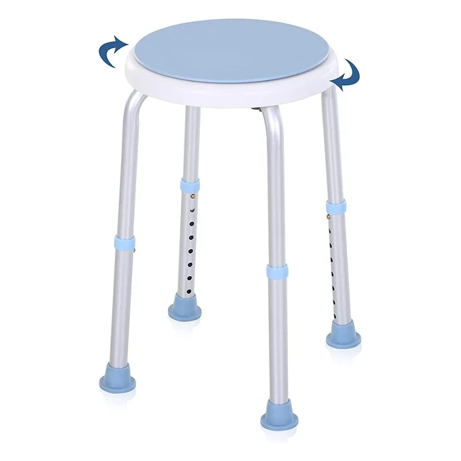 Tabouret de douche pivotant 360 réglable en hauteur - Aide à la douche - Siège chaise de salle de bain antidérapant