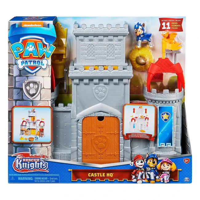 Château Fort Pat Patrouille Rescue Knights avec Figurines Chase et Draco - Jouet Enfant 3 ans