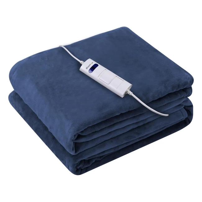 Couverture Chauffante Électrique Wapaneus avec Arrêt Automatique - 6 Niveaux de Chauffage - Peluche Douce et Lavable - 180 x 130 cm