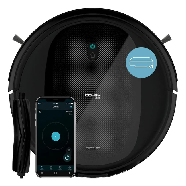 Robot aspirateur Conga 1990 Connected - 1400 Pa - 6 modes programmables - Noir