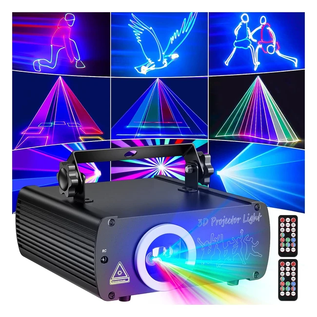 EHAHO Party Disco Lights - Remote Control Sound Activated 3D RGB Animation DJ