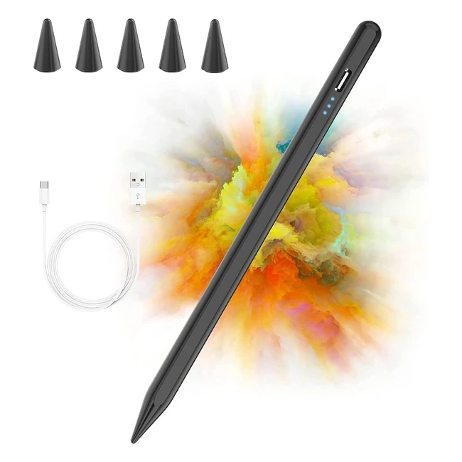 Lápiz para Pantalla Táctil KBCase para iPad 2018-2022 - Stylus Pen con Detección de Inclinación y 5 Puntas Reemplazables