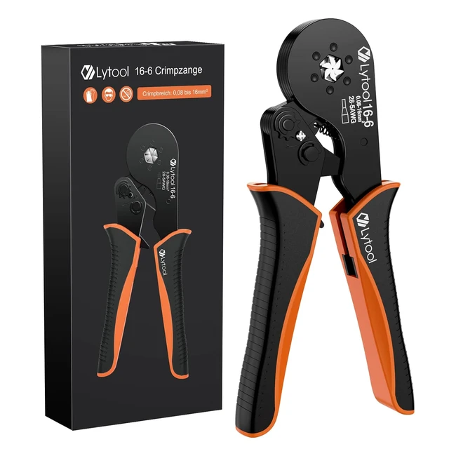 Crimpadora Alicates de Terminales LYTOOL 00816mm - Crimpadora Terminales Eléctricos 166 Hex - Alicates para Crimpar Terminales - Crimpadora Punteras Huecas