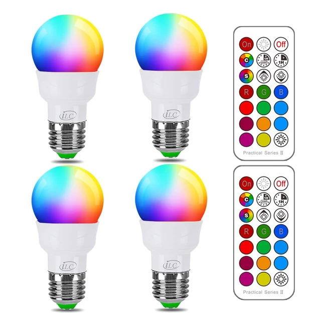 Lampadina LED Colorata RGB 5W E27 - Confezione da 4
