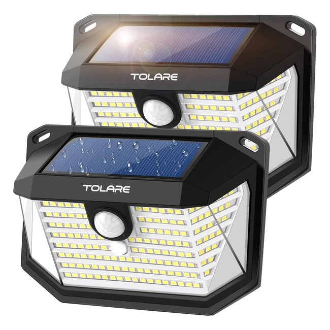 Lampe solaire extérieure 178 LED - Étanche IP65 - Détecteur de mouvement - Éclairage grand angle 270° - Lot de 2