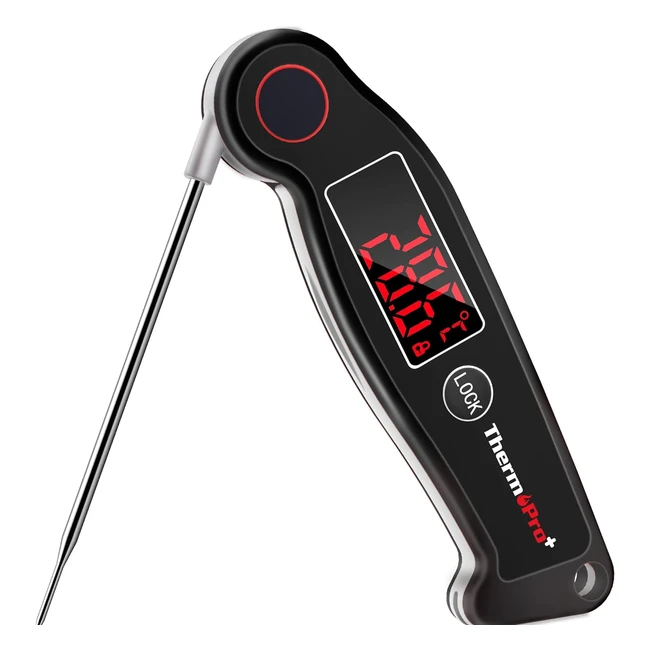 ThermoPro TP19B Waterproof Food Thermometer - Instant Read Cooking Thermometer for Kitchen BBQ - Fast & Accurate - Backlit Display - #Thermometer #Cooking #BBQ
