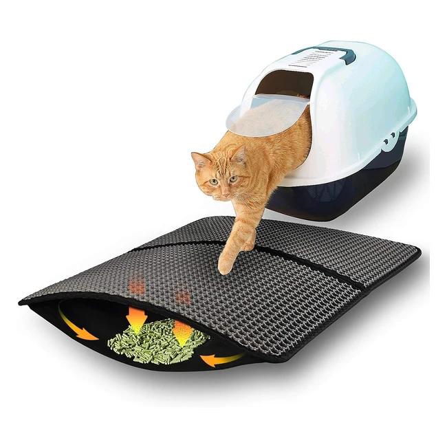 Tappetino lettiera gatto pieghevole Sonnig doppio strato impermeabile - Grigio