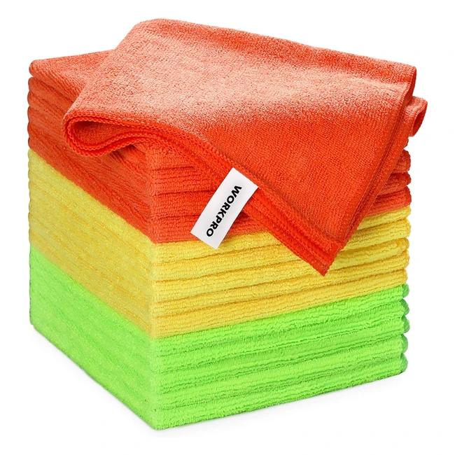 Toalla de microfibra Workpro 30 piezas, secado rápido, para coche, moto, vehículos, cocina - 40x34cm