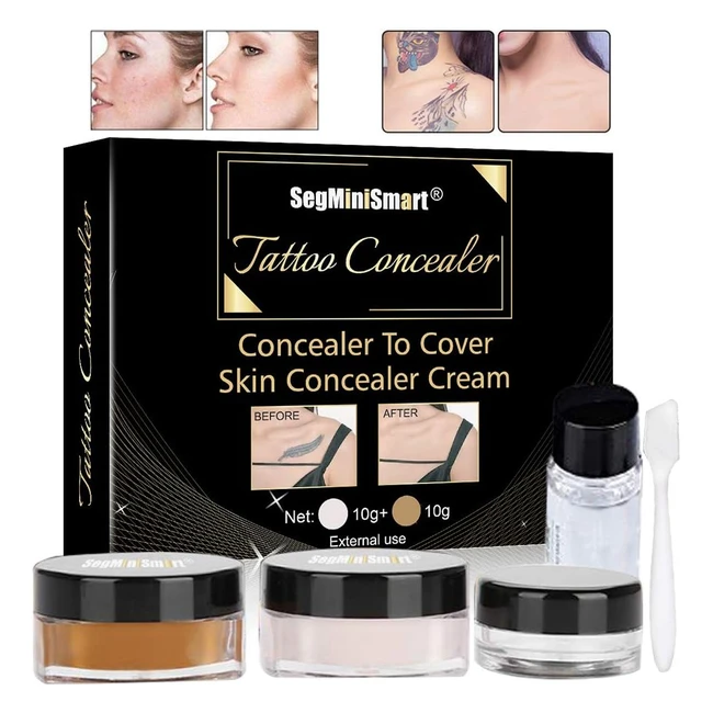 Waterproof Tattoo Concealer Set - Professional Makeup for Scars Birthmarks and