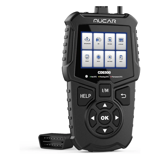 Mucar OBD2 Diagnóstico CDE500 - Pantallas LCD Grandes y Español Clásico - Máquina Diagnóstico Coche