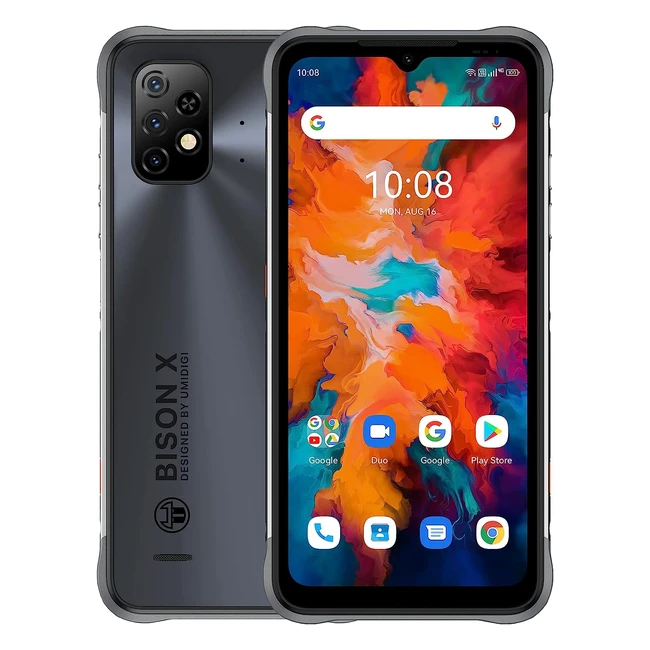 UMIDIGI Bison X10 Rugged Smartphone - IP68/IP69K Waterproof - 20MP Camera - Android 11