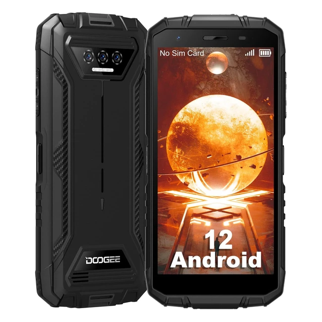 DOOGEE S41 Rugged Smartphone - 6300mAh Battery, 6GB RAM, 16GB ROM, Android 12 - Black